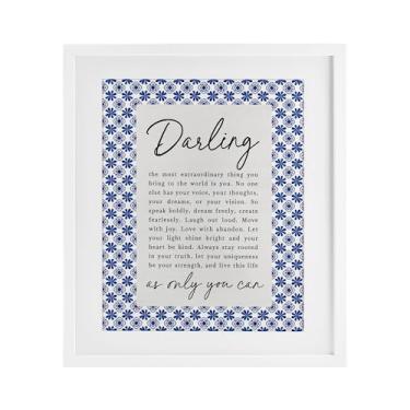 Imagem de Stupell Industries Impressão emoldurada branca inspiradora Darling Only You Can sob vidro, design por Lettered and Lined, 16 x 13