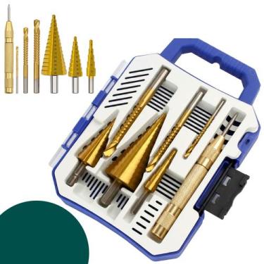 Imagem de Kit De Brocas Escalonadas Profissional De Aço Titânio De 4mm A 32mm Li