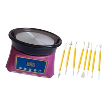 Imagem de Esquirla Torno de cerâmica elétrico giratório, kit completo para escultura em, prato giratório de 12 cm, ideal para adolescentes, crianças e iniciantes.
