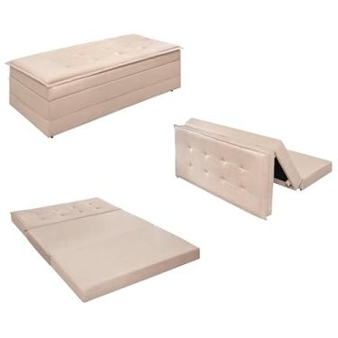 Imagem de Puff Vira Cama Casal Para Descanso - Diversas Cores (Bege)