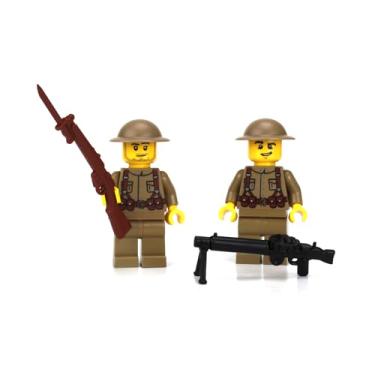 Imagem de Battle Brick 1.6 Inches Tall US Army WW1 Doughboy Soldiers Custom Minifigures| Genuine Military Minifig | Printed in The USA | World WAR | Great Gift for Ages 8+ to Adult AFOL