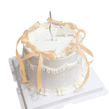 Imagem de Topo de bolo com laço laranja, 20 peças, fitas de coquete, enfeite de cupcake para decoração de feliz aniversário, chá de bebê, festa de casamento