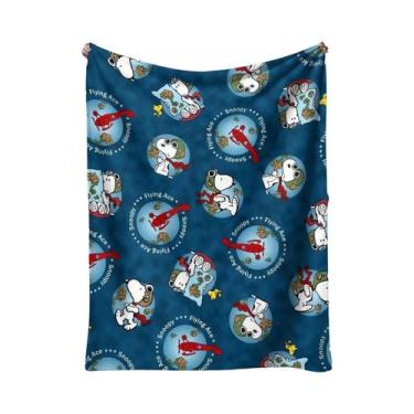 Imagem de Cobertor De Pelúcia Quente E Macio Com Estampa Do Snoopy Para Crianças