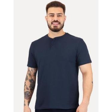 Imagem de Camiseta Aramis Masculina Regular Gola Portuguesa Tricot Azul Marinho-Masculino