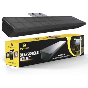 Imagem de Brighticonic Luz de endereço externa iluminada por LED à prova d'água - Números solares de casa para placa externa de agente imobiliário sem fio, iluminação do crepúsculo ao amanhecer para casa,