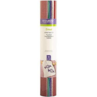 Imagem de Cricut Pacote de amostras Bejeweled com purpurina, 6 folhas (3 x 30 cm) - Vinil de transferência de calor HTV, compatível com prensas e máquinas Cricut Heat Presses