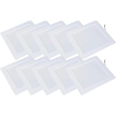 Imagem de Kit 10 Luminária Plafon Led Quadrado Embutir 18W 4000K Noll