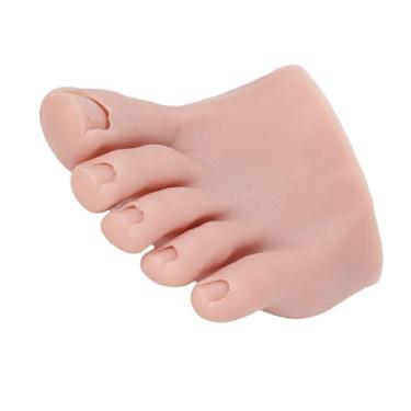 Imagem de Yinhing Modelo de pé de Silicone para Treinamento de Arte Em Unhas, Manequim de Meio pé, Cor de Pele Escura, Dedos para Prática de Pedicure, Salão de Beleza, Estudantes (Esquerda)