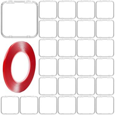 Imagem de 27 caixas de unhas transparentes, 7,5 cm/2,95 pol, organizador de itens pequenos à prova de poeira com tampa articulada, estojo de exibição de suprimentos de artesanato, com torneira de cristal