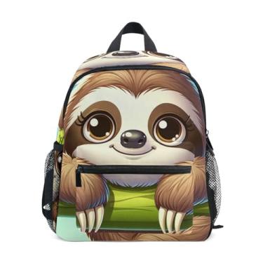 Imagem de GAIGEO Cartoon Cute Sloth Kids Small Backpack Preschool Backpack for Girls with Front Pocket, Safety Whistle for Ages 3-8