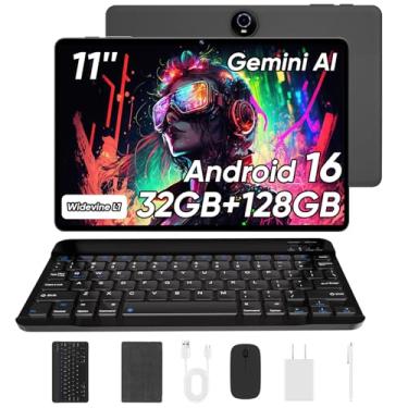 Imagem de Tablet de 11 polegadas com teclado, tablets Android de 15, 12 GB + 128 GB, expansão de 1 TB, bateria de 8000 mAh, câmera de 5 MP + 8 MP, WiFi 6 de banda dupla, tela sensível ao toque IPS, mouse/Stylus