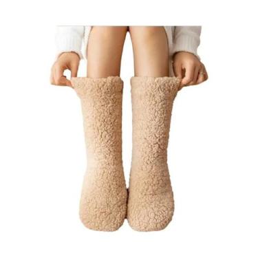 Imagem de Meias De Inverno Térmicas Grossas De Veludo De Cashmere Para Mulheres,