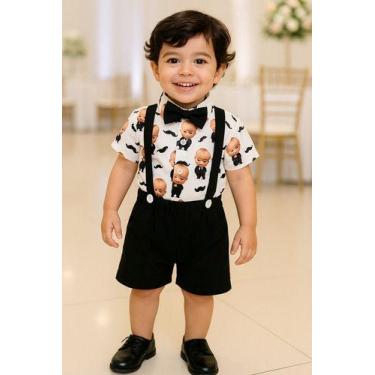 Imagem de Conjunto Infantil Menino Mauricinho Camisa Social Com Gravata Mais Sho