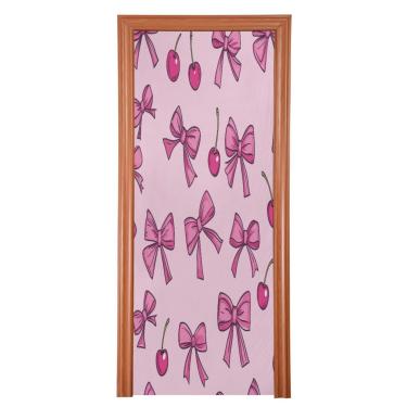 Imagem de ATTX Gravatas borboleta Dia dos Namorados capa para porta da frente - tecido elástico lavável decoração de férias para festas, casa, decoração de porta da frente, 362 x 98 polegadas (362)