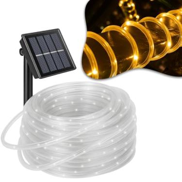 Imagem de Pisca-Pisca Branco Quente LED Energia Solar Mangueira 10M IP65 Natal