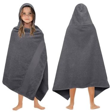 Imagem de ORIGINAL KIDS Envoltório de toalha de banho com capuz - 100% algodão - 500 g/m2 grande toalha infantil grande com capuz - chuveiro infantil piscina praia - super macio absorvente secagem rápida - 68 x