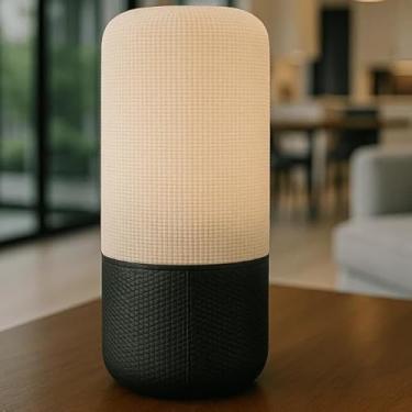 Imagem de Luminária de Mesa Cilíndrica Minimalista Moderna, Abajur Tubular Decorativo com Lâmpada Inclusa, Design Texturizado (Preto)