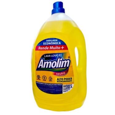Imagem de Detergente Neutro Lava Louças Líquido 5l Amolim Rende Mais - Amolim De