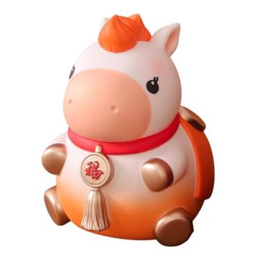 Imagem de Ｂｅｓｇａ Estátua de Cavalo Decorativa em, Cofrinho em Formato de Porquinho, Coleção Fofa, Pote de Economias, Ornamento de Mesa para Armário de Entrada, Laranja Grande