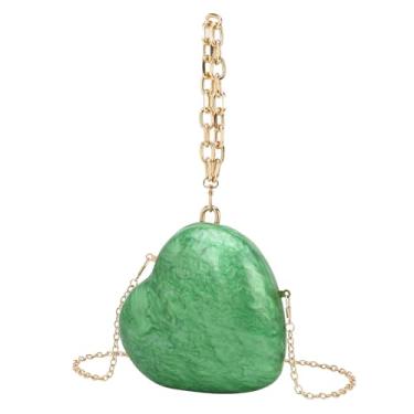 Imagem de QPDRNC Bolsas femininas modernas de acrílico com corrente de ombro para telefone, Verde, One Size