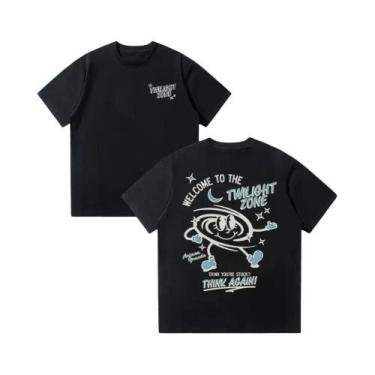 Imagem de Camiseta Unissex Vintage Ariana Grande Twilight Zone Think Again De Al