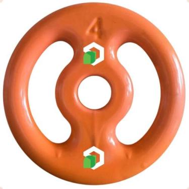 Imagem de Anilha Emborrachada 4 Kg - Laranja - BOX INGÁ