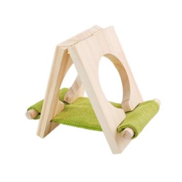 Imagem de Baoblaze Acessórios para gaiola de hamster de madeira, esconderijo ventilado, habitat divertido para gerbils, ratos e pequenos animais descansarem e brincarem, Verde