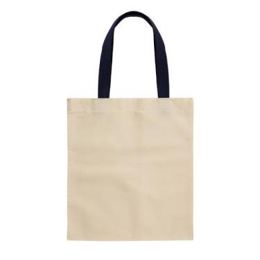 Imagem de Kit com 20 sacolas ecobag lisa algodão cru ecológica - Nacional, Azul 