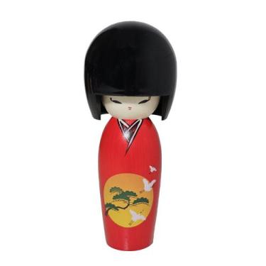 Imagem de Boneca Kokeshi Ayaka Vermelha 14,0 cm - Galleria 77
