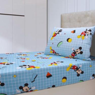 Imagem de Jogo de Lençol Portallar Disney Kids 70% Algodão Solteiro Mickey Formas