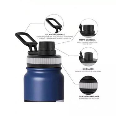 Imagem de Garrafa Térmica Inox 800ml Com Alça - Parede Dupla Isolada a Vácuo Antivazamento
