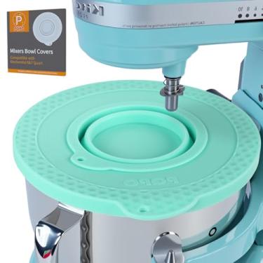 Imagem de Tampa de tigela de silicone compatível com batedeiras KitchenAid de 6 a 7 litros, tampa de tigela à prova de poeira e respingos (verde)