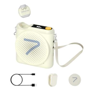 Imagem de 7RYMS Amplificador de voz sem fio WA2 para professores com microfone de lapela sem fio, amplificador portátil sem fio com cancelamento de ruído, mini alto-falante megafone para sala de aula, reunião
