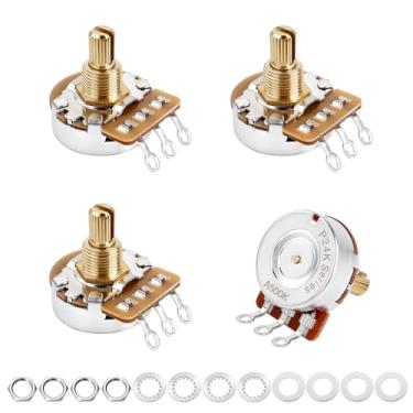 Imagem de Banworks Brass A500K Imperial 9,5 mm Panelas de guitarra tamanho completo, eixo curto dividido de 24 estrias (comprimento de 15,5 mm) Potenciômetro cônico de áudio para Gibson Les Paul LP/SG Fender