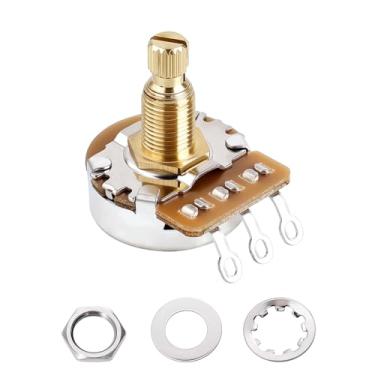 Imagem de Banworks Potenciômetros de latão B500K M8 Thread tamanho completo para guitarras métricas, eixo longo dividido de 18 estrias (comprimento de 18 mm) para Epiphone Les Paul LP/SG Squier Strat/Tele 1