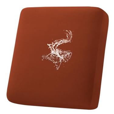 Imagem de hyha Capas de almofada de sofá à prova d'água, elástica, lavável, antiderrapante, impermeável, para substituição de móveis de pátio (1 peça para pequeno, ferrugem)