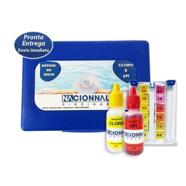 Imagem de Kit Medidor Cloro e Ph Para Análise Água de Piscinas Estojo Nacionnal 