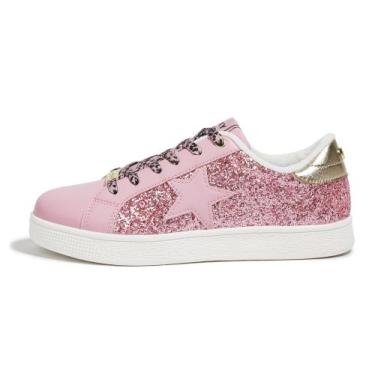 Imagem de Tênis LUCKY STEP feminino Fashion Star rosa com glitter tamanho 37