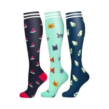 Imagem de Meias De Compressão Masculinas 3 a 6 Pares Para Esportes Ao Ar Livre, 