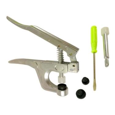 Imagem de Alicate Pressão Pregar Botões Ritas Plástico 3 Medidas Cinza - ARTMAK,