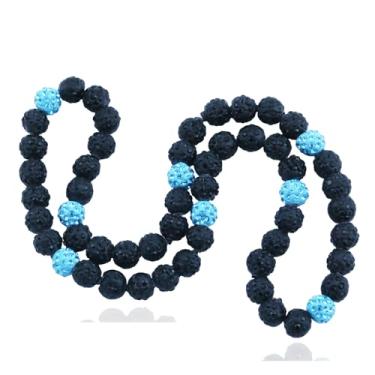 Imagem de ANGLEQUEEN Colar de beisebol brilhante para atletas competitivos, colar de coleção de gelo, colares de bola de strass com glitter, para homens, acessório de joias esportivas, 40,6 cm, 45,7 cm, 50,8 cm