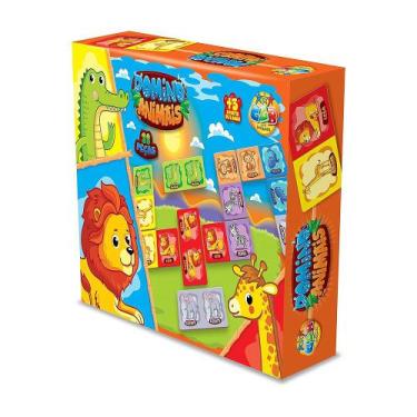 Imagem de Dominó Animais 28 peças Brinquedo Infantil Educativo - GGB Plast