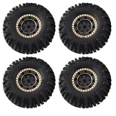 Imagem de Peças de carro RC compatíveis com Axial para SCX24 AX24 para TRX4M para FMS 1/18 1/24 RC Crawler Car Parts 4Pcs 55X22mm 1.0 Pneu de borracha de aro de roda de latão