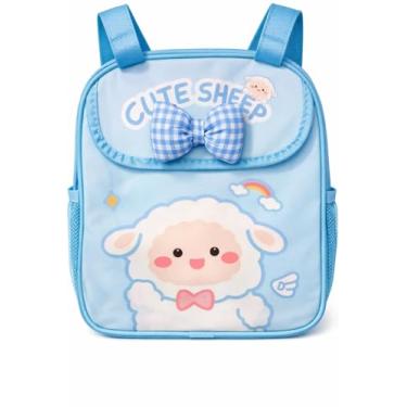 Imagem de Lancheira Térmica Ovelhinha, Azul, com Fechamento Aderente e zíper, Compacta e Leve, para Lanches Escolares e Passeios