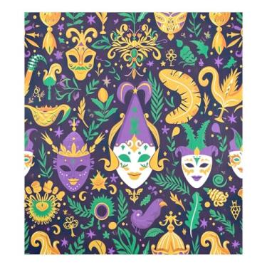 Imagem de Blueangle Capa de ímã de lava-louças padrão de máscaras de carnaval, decoração de capa de lava-louças frontal, adesivos de eletrodomésticos, adesivos de eletrodomésticos, 58 cm C x 66 cm adesivo