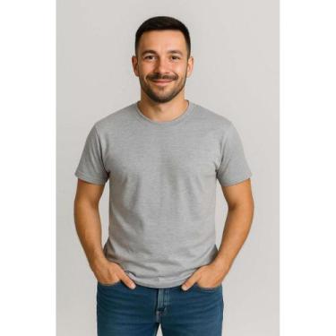 Imagem de Camiseta Básica Masculina 100% Algodão Lisa Premium Básica Casual Dia 