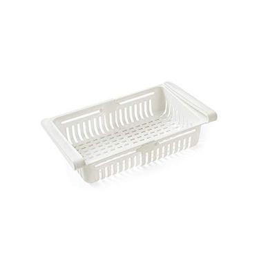 Imagem de Organizador retrátil para geladeira Gaveta拉出式 Clip On cestinha sob a prateleira armazenamento na cozinha empilhável de alimentos e legumes com PP premium Baixa temperatura