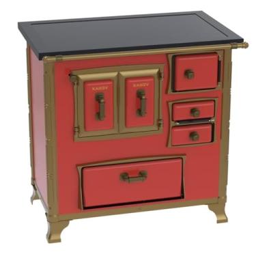 Imagem de Fogão a Lenha GII N 1 Renaissance Premium Vermelho Saida Esquerda