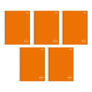 Imagem de Kit com 5 Cadernos Universitário Espiral Tilibra com 96 Folhas Pautada