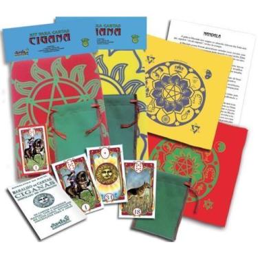 Imagem de Kit taro cigano com baralho, bolsa e toalha cigana - ARTHA, Sortido